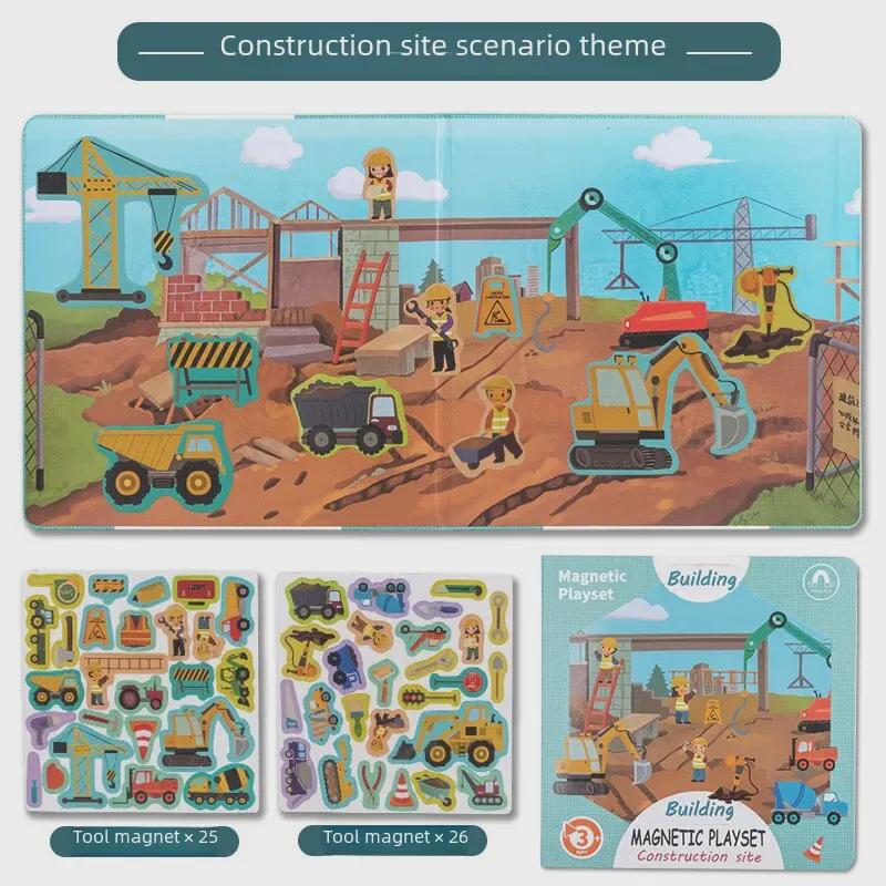 Children's Educational Magnetic Animal & Dinosaur Scene Puzzle Toy