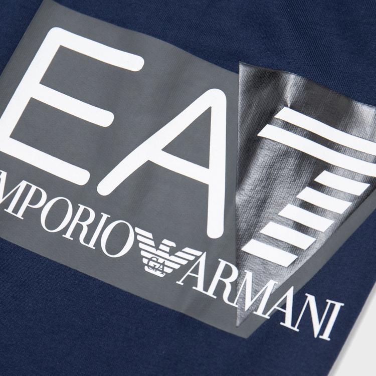 Emporio Armani EA7 Logo Print Cuffed Casual Pants Men Bottoms Navy-Blue 3DPP73-PJ05Z-1554