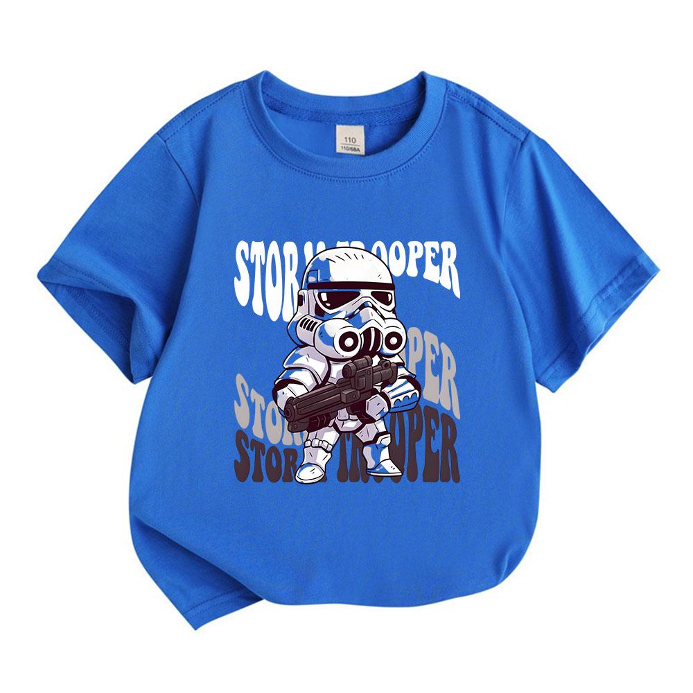 Kids Boys Girls 100% Cotton O-neck Short Sleeve T-shirt, Cut