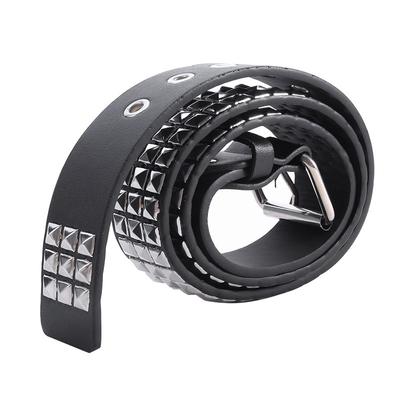 New Luxury Square Bead Rivet Belt Metal Pyramid Straps Men and Women Punk Rock Hardware Jeans Designer Female Waist Belts