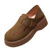Autumn Thick-soled Heightening Buckle Women's New British Small Leather Shoes One-pedal Single Shoes Soft-soled Women's Shoes