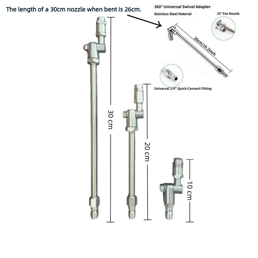 360° Swivel HVAC Coil Cleaning Nozzles 1/4" Quick Connect Coil Cleaning Tool Underbody Cleaning