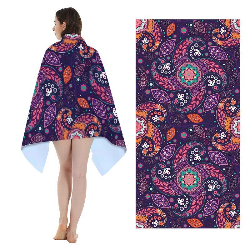 Tropical Jungle Flamingo Snake Print Polyester Beach Towel Botanical Leaves Quick Dry Bath Towel for Summer Swim Pool Vacation
