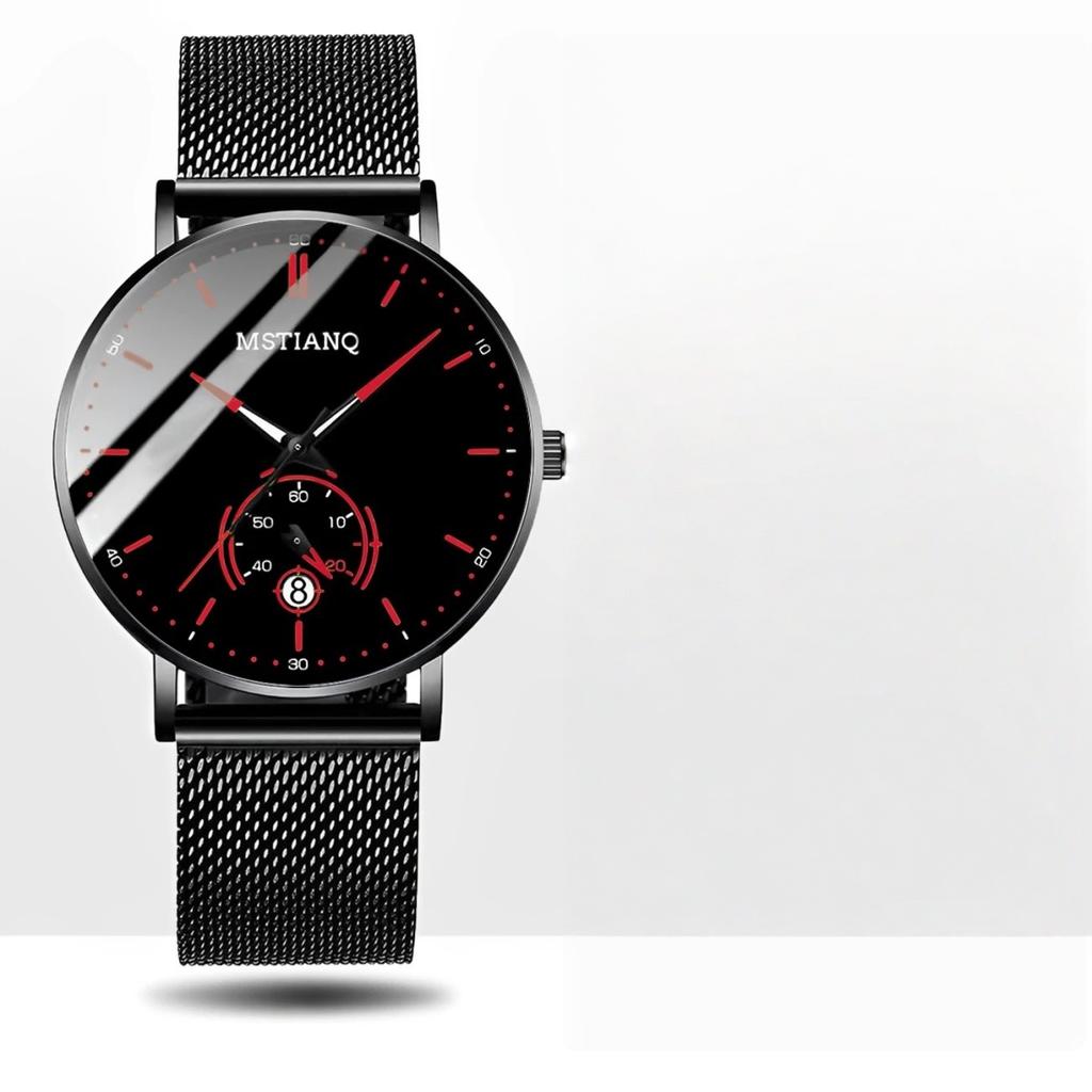 Men'S Watch Business Style Fashion Simple Temperament Non-Mechanical Watch Calendar Teen Quartz Watch