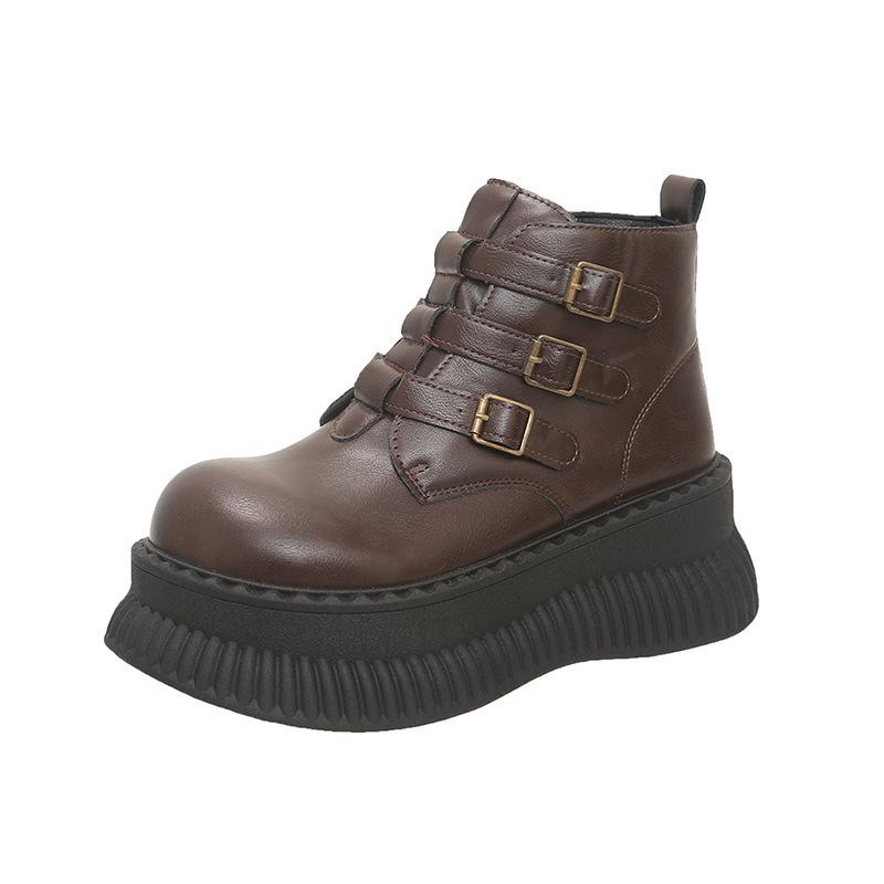 Retro Martin boots women's new autumn and winter new versatile short boots thick-soled trendy cool single boots black