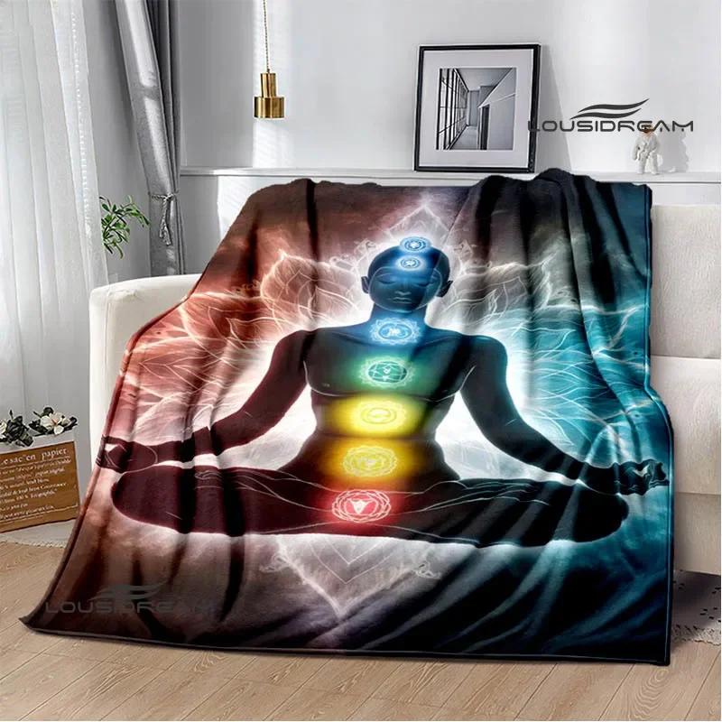 3D Chakra Printed Blankets Warm Flannel Blankets Soft and Comfortable Blanket Bed Linings Blankets for Beds Birthday Gift