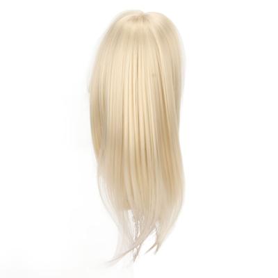 16 Kugelgelenkpuppenperücke für 15,5 bis 17 cm Puppe Milchgold Langes Haar mit Pony DIY Puppenperücke