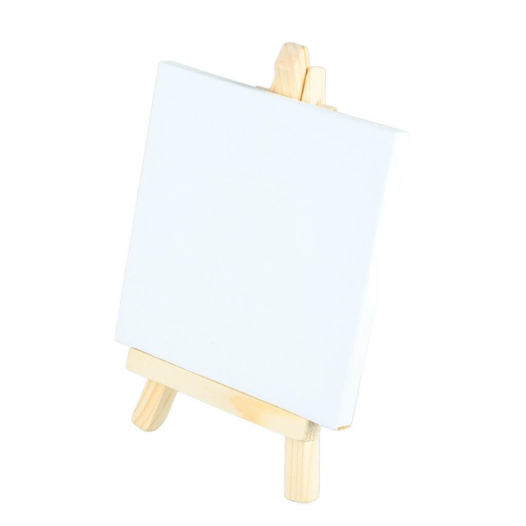 10Pcs Mini Easel Stand 5.9in High 3.1in Wide Adjustable Slope Mini Wood Display Easel with Frame for Oil Painting DIY