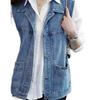 Gilet en jean élégant pour femme d'automne Gilet sans manches grande taille coréen pour femme