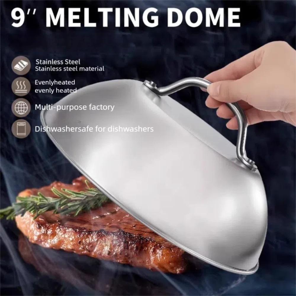 

6/9inch Steak Pot Lids Cover Arched Round Cheese Melting Dome Durable Oven Squeegee Cover Picnics 6 inch