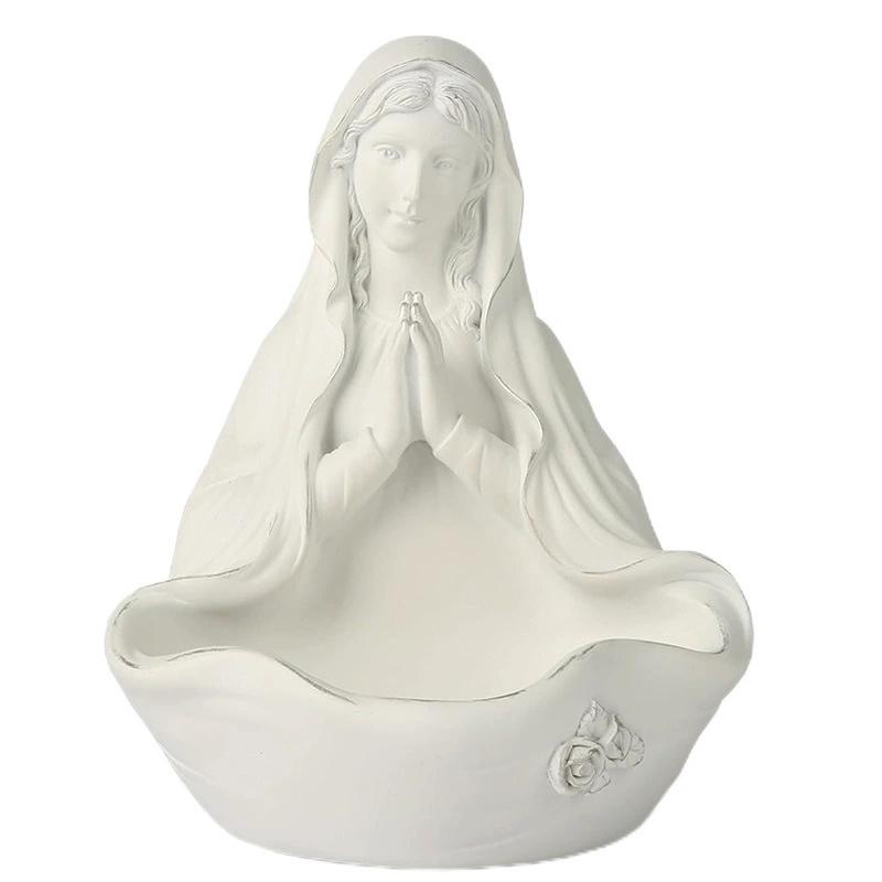 

1 шт. Скульптура Девы Марии Изысканная католическая статуэтка Украшение Смола/Пластик Католическая фигурка Ручная работа Фигурка Рабочий стол Комната Декор