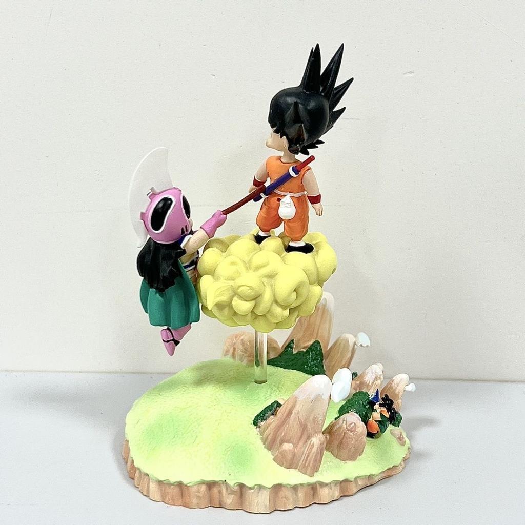 11CM Anime Dragon Ball Figure Son Goku Chichi Scene Anime Model Toy Doll Desktop Ornaments Action Figure PVC