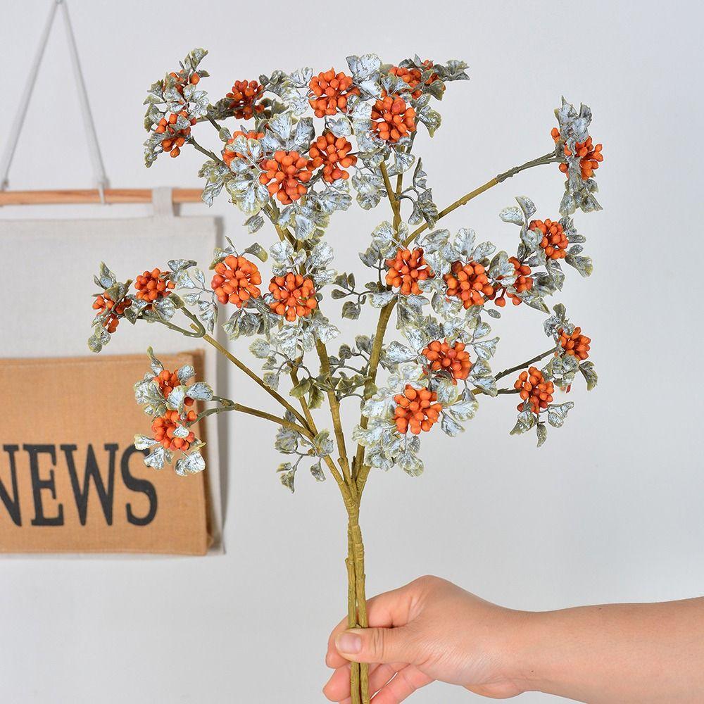 Mini Berries Raspberry Artificial Flowers Multicolor Decorative Flower Faux Berry Branches  Gift