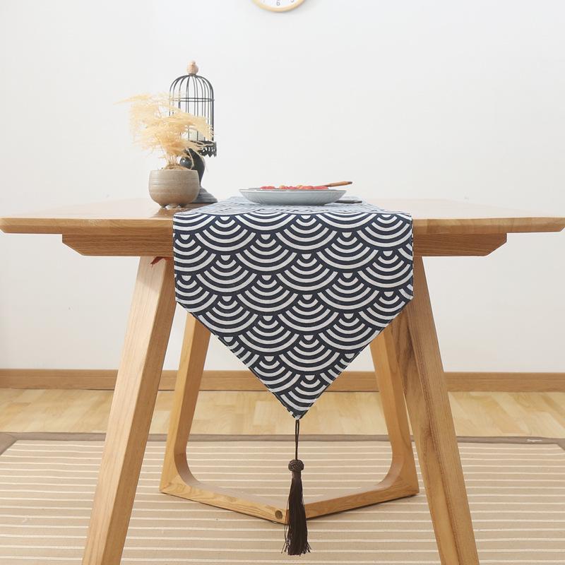 Inyahome Modern Unique Blue Table Runner For Home Dining Banquet Holiday Party Dinner Tables Cover Home Decor Christmas Gifts