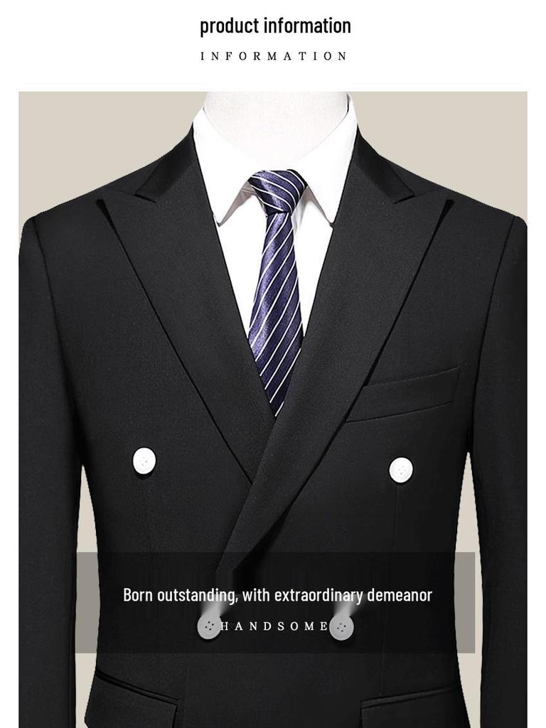 Traje Coreano Slim Fit de Doble Botonadura para Hombre – Esmoquin Casual o de Boda