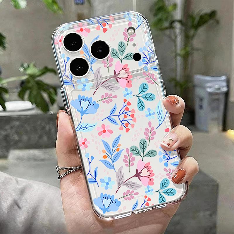 Shockproof TPU Case For iPhone 17 16 Pro 15 14 13 12 Pro Max 11 Transparent Soft Silicone Colorful Flowers Printed Phone Cover