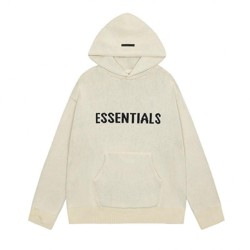 Unisex Oversized Hooded Sweatshirt With Letter Jacquard Knit Cotton Pullover Streetwear Casual Long Sleeve Top