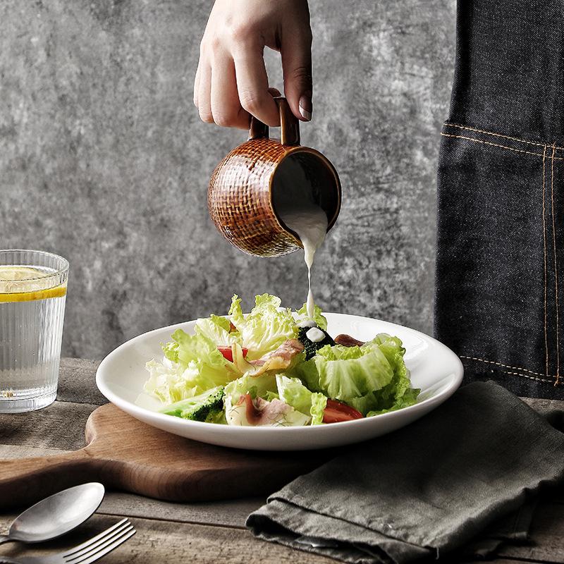 Ceramic Milk Jug Honey Milk Cup Steak Sauce Pot Sauce Dispenser Milk Jugs Household Restaurant Seasoning Tool Tableware New