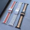 Black Gold Stainless Steel Band for Apple Watch Ultra 49mm 10 46mm Orange Metal Strap for Series 9 8 7 6 5 4 45mm 44mm Watchband