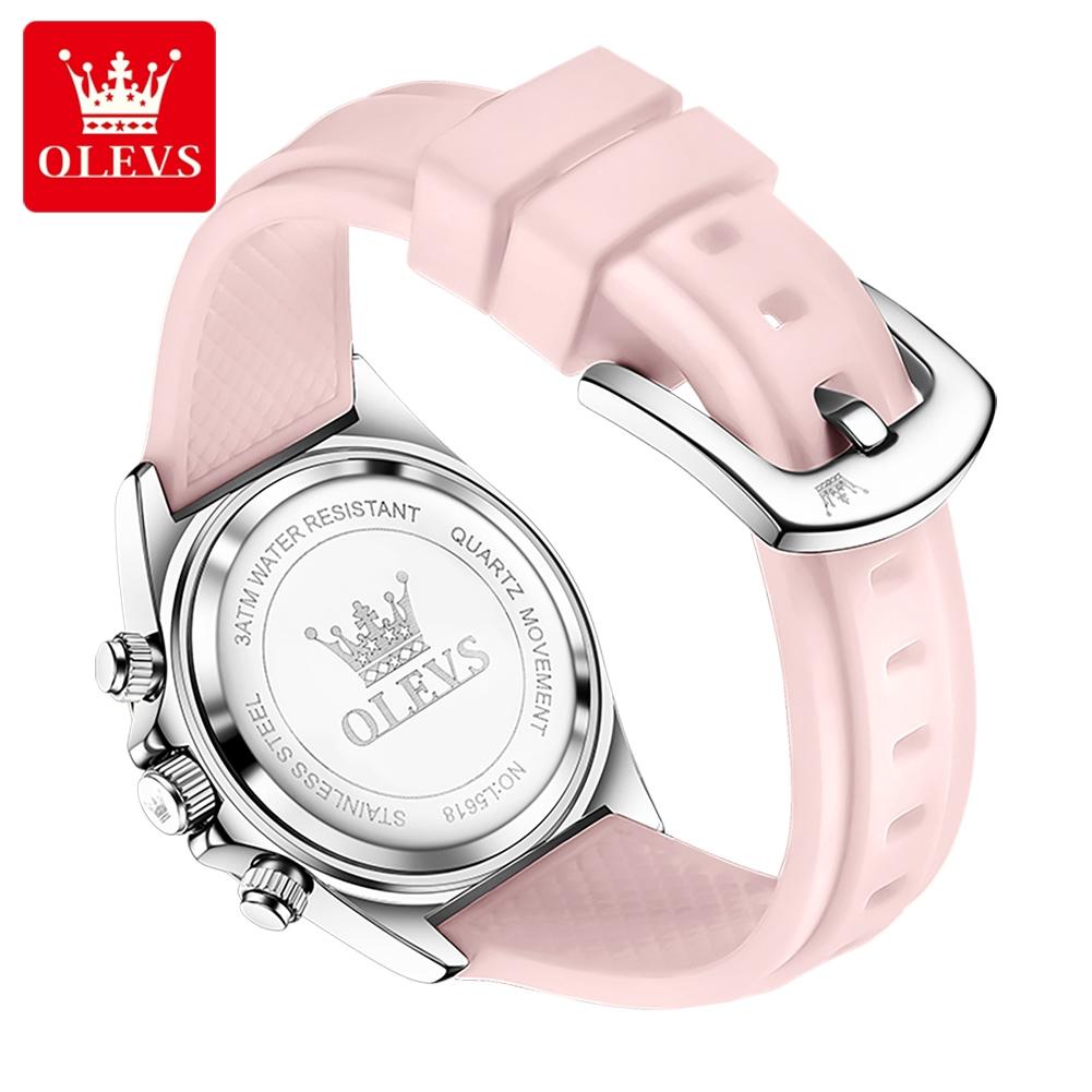 Quartz Watch for Women Silicone Strap Date Waterproof Chronograph Elegant Luxury Ladies Wristwatch