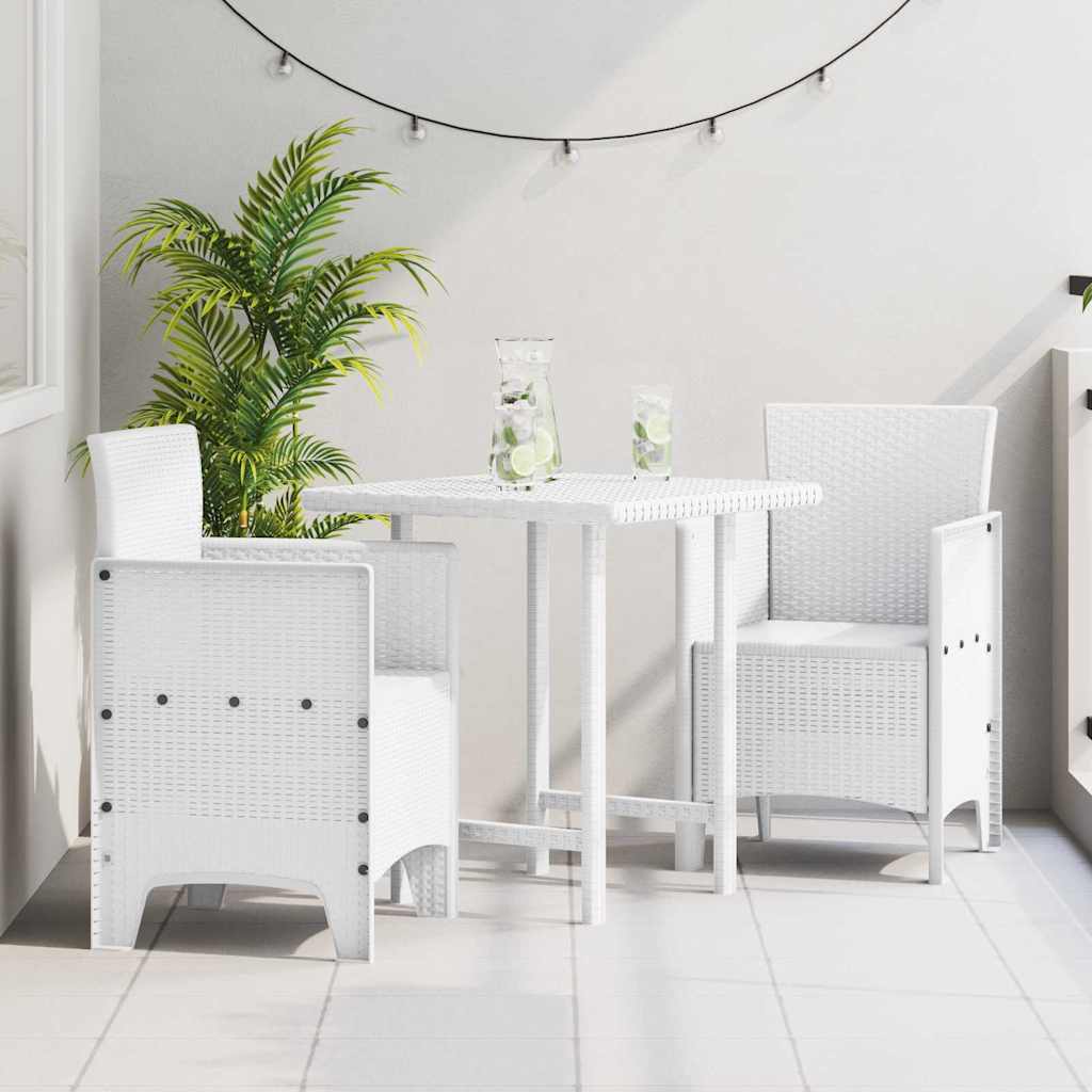 Garden Chair with Cushion 2 pcs White 53 x 49 x 85 cm Polypropylene