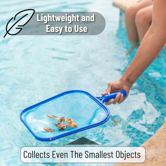 Swimming Pool Leaf Skimmer Net with Solid Plastic Frame Heavy Duty Spas Hot Tubs Fountains Fine Mesh Cleaning Net Pool Accessories