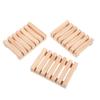 3Pcs Wooden Soap Holder Eco Friendly Solid Wood Soap Dish with Clear Texture Smooth Finish Drain Holes for Bathroom Shower