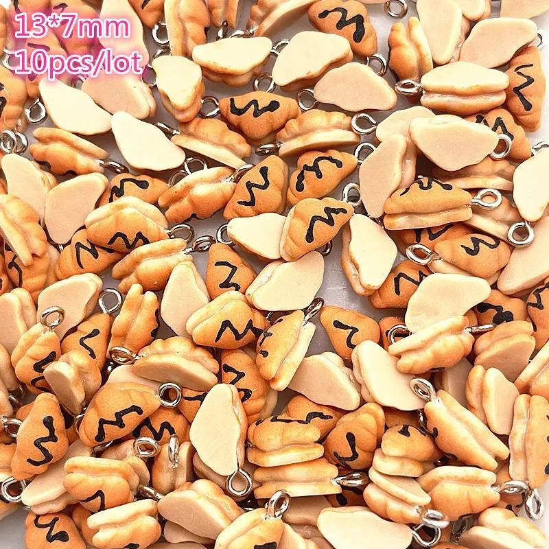 

5-10pcs Hamburger Doughnut Cake Resin Beads for Jewelry Making Bracelet Charms Necklace Earring Pendant