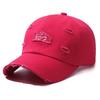Fashionable Women's Spring and Autumn Letters Ripped Baseball Cap Outdoor Sports Men's Travel Casual Sun Hat Trendy Duckball Cap