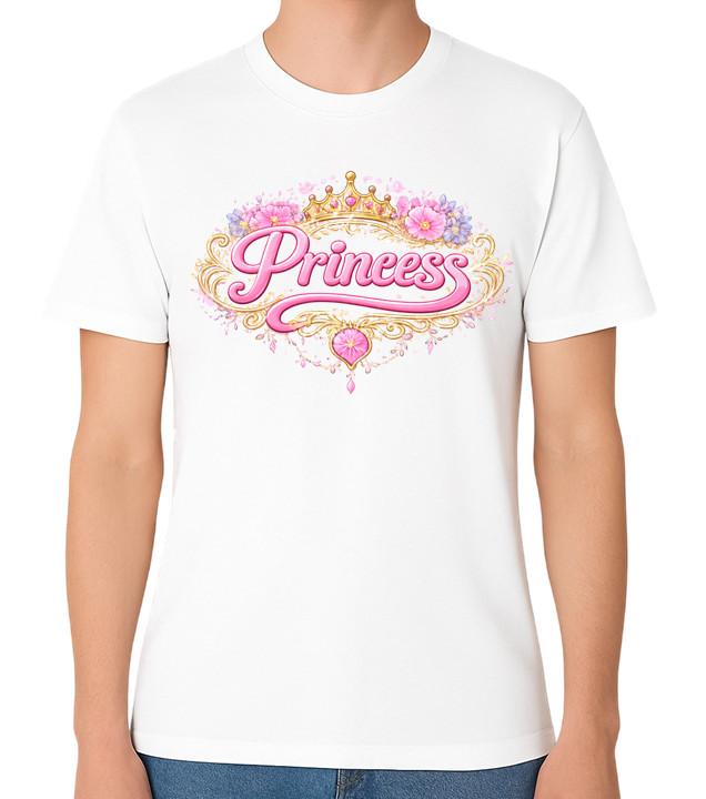 Princess Crown Floral Graphic Unisex T-Shirt Cute Queen Gift Royal Style Tee S