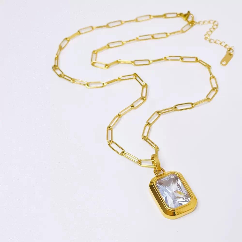 Titanium Steel Fringed Necklace With Diamonds Light Luxury Niche Collarbone Chain Gold And Silver Two-Color Does Not Fade