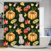 Tuniu Autumn Leaves Pumpkin Watercolor Shower Curtain Decorative Fall Bathroom Decor