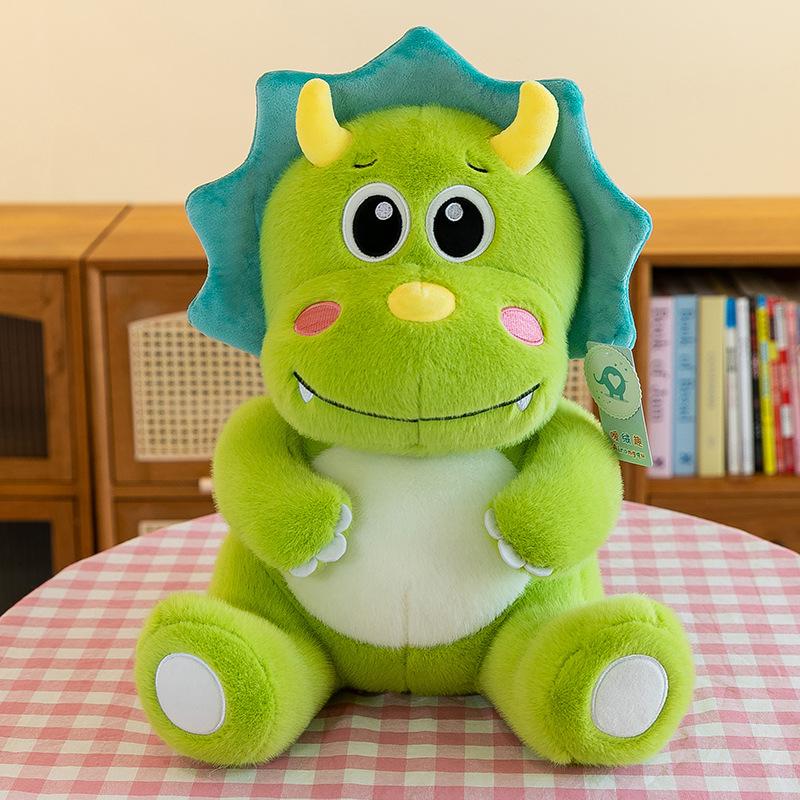 

Кукла Динозавр Плюшевая Игрушка Мальчики Спящая Кукла Трицератопс Подушка-Игрушка Тряпичная Кукла Подарок на День Рождения 35cm（0.38kg） зелёный