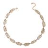 Labyrinth Single-layer Neck Chain Necklace, Retro Exaggerated Gold Paper Pattern Short Collarbone Chain