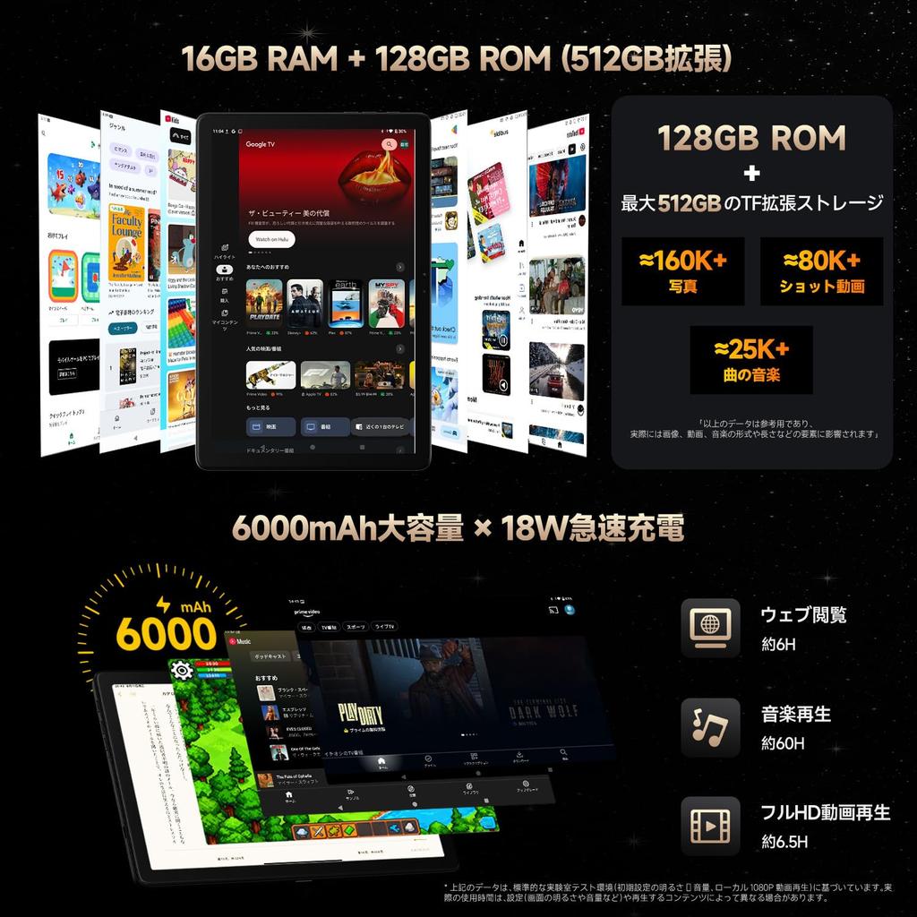 16 Tablet First FPD Tablet Model 16GB RAM 128GB ROM 1280x800 IPS Large Screen UNISOC T616 CPU Widevine L1 HD Compatible 6000mAh 18W Fast Charging Face