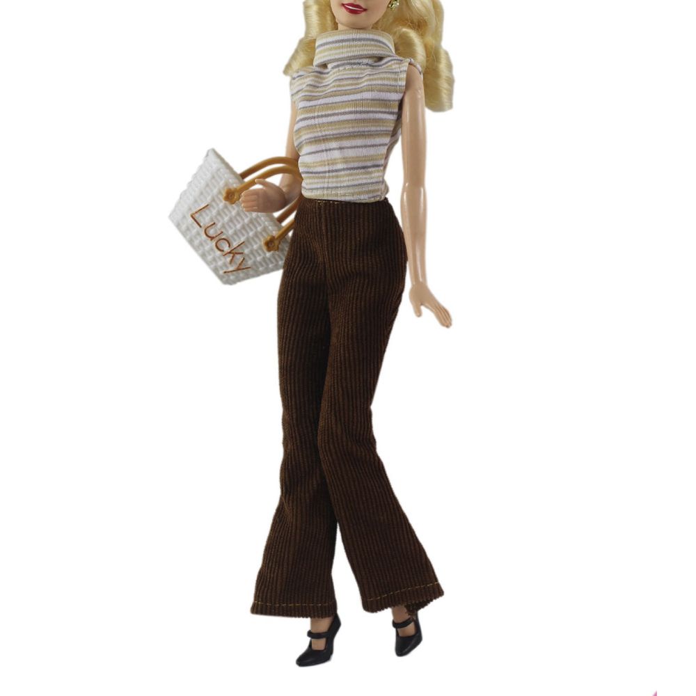 Fashion Casual Wears 1/6 BJD Dolls Leather Pants Floral Jeans Dolls Trousers Clothes Accessories