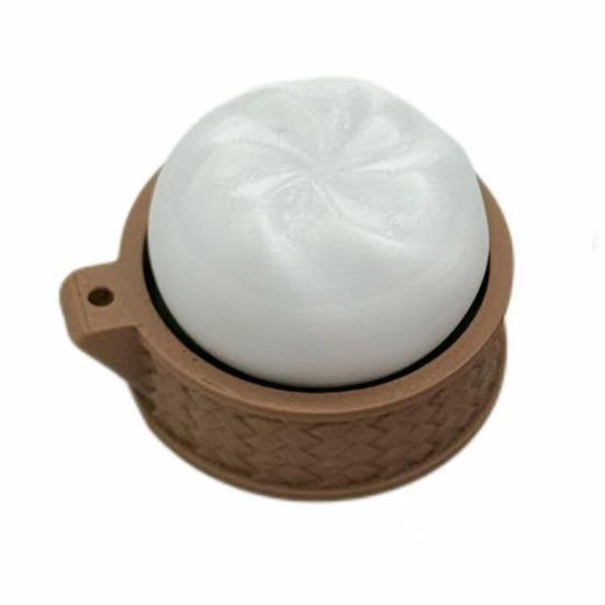 

3D Printed Dumpling Fidget Toy Decompression Steamed Bun Toy Keychain Pendant Home Office Worker Anxiety Stress Relief Desk Toy белый