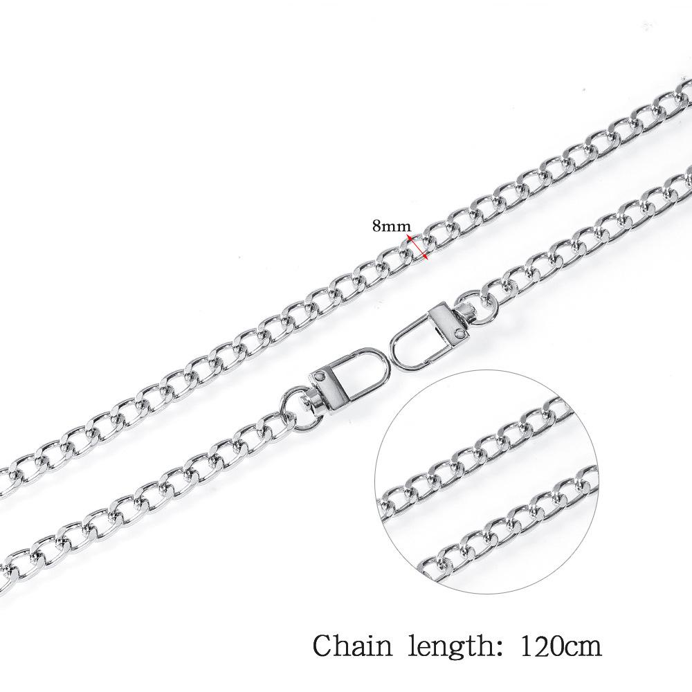 120cm Lange Metallkette für DIY-Schmuck: Flaches rundes galvanisiertes Aluminium für Umhängetaschen oder Gepäck