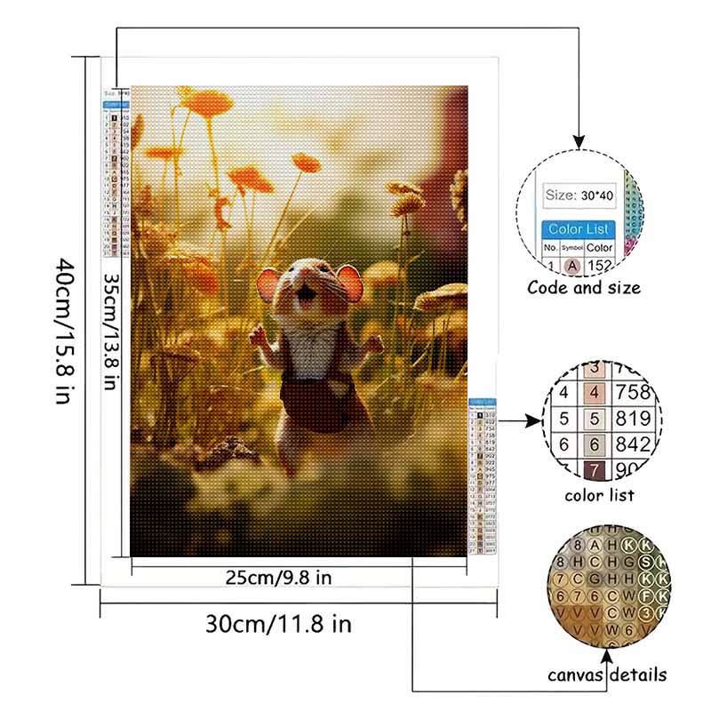 New Arrival 5D DIY Full Circle Diamond Painting "Guinea Mouse" Embroidery Cross Stitch Home Decor Gift