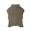 Womens Fall Slim Fit Sleeveless Knit Vest Stand Collar Fashion Design Top