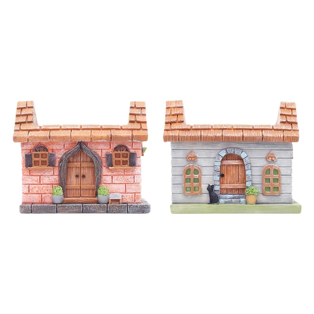 Plant Pot Decoration Housewarming Gift Resin Micro Landscape Fairy Tale Garden House Indoor Outdoor Plants Succulent Pot Decor