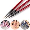 3pcs/set Nail Art Liner Painting Brush Thin Stripe Line Drawing Pen DIY UV Gel Tips French Design Manicure Tools
