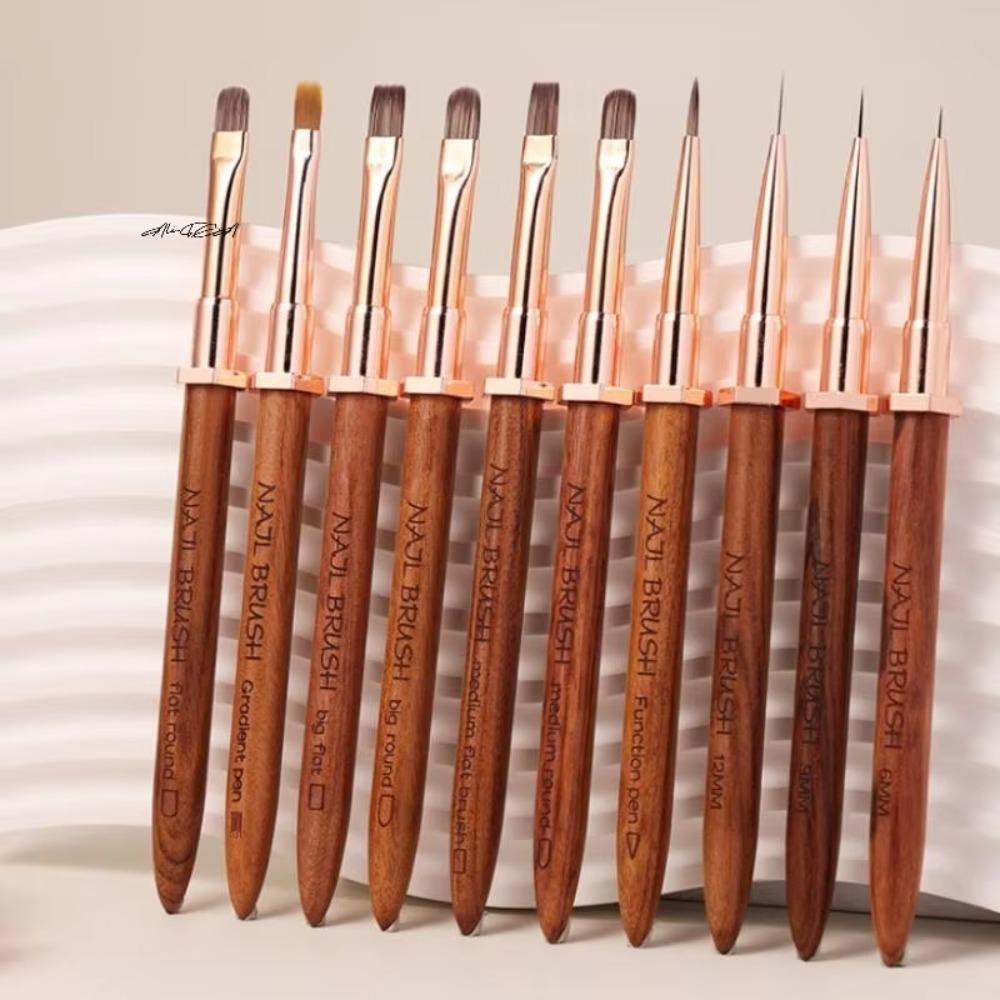 Sandalwood Handle Nail Design Pen Portable Pen Detail Brush New Manicure Pen Nail Salon