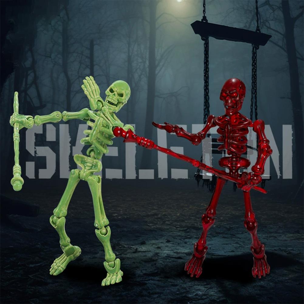 Medieval Doll Warrior Toys DIY Movable Joint Doll Figurine Skeleton Halloween Decorations Toys Skull Mini Gift Stress-relie D5W0