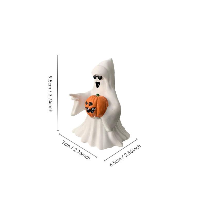 Halloween Little Ghost Ornaments Middle Finger Love Pumpkin Ghost Fun Desktop Decoration Home Office Desk Decoration