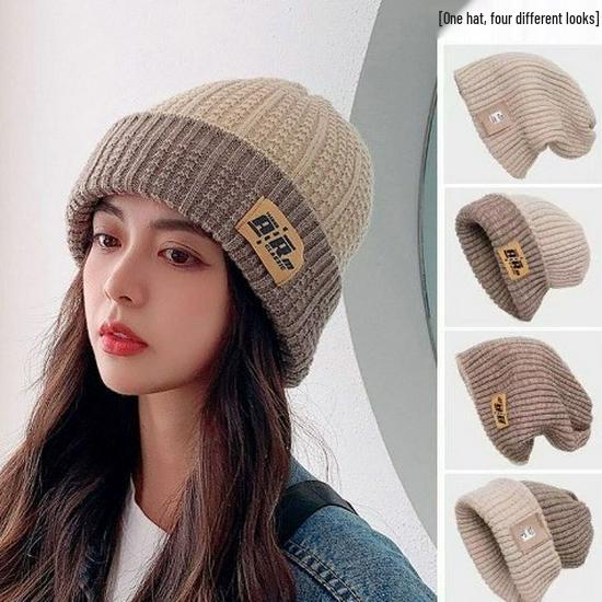 Men's Winter Wool Knit Hat - Double-Sided Warm Cotton Design