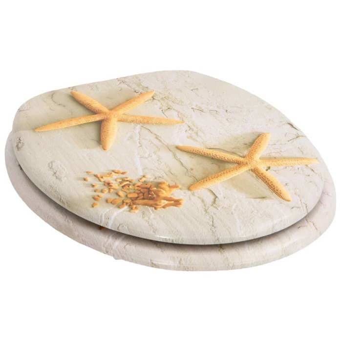 VidaXL Siège de toilette avec Couvercle MDF Étoile de mer 140805