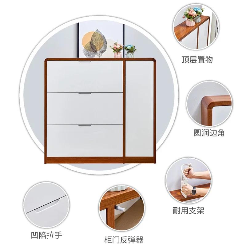 Large-capacity Ultra-thin Shoe Cabinet Dormitory Entrance Shoe Rack Storage Cabinet Solid Wood Light Luxury Home