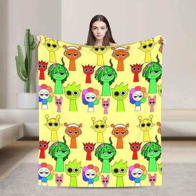 Sprunki Characters Game Velvet Throw Blanket  Blankets for Bed Outdoor Warm Quilt