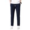 Ice Pants Men's Summer Slim-fit Large-size Splicing Thin Black Label Trendy Business Casual Trousers
